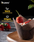 Katbite Tulip Cupcake Liners 200PCS, Muffin Baking Cupcake Liners Holders, Baking Cups, Cupcake Wrapper for Party, Wedding, Birthday, (Coffee)