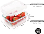5 Pack 36 Oz Glass Meal Prep Containers with Lids, Reusable Glass Food Storage Containers with Lids, Leak Proof, Microwave, Oven, Freezer and Dishwasher Safe (White)