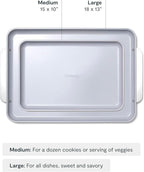 Caraway Non-Stick Ceramic Baking Sheet Duo - Naturally Slick Ceramic Coating - Non-Toxic, PTFE & PFOA Free - 18 x 13" Large & 15 x 10" Medium - White