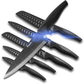 Wanbasion Black Stainless Steel Knife Set, Sharp Kitchen Knife Set Professional, Kitchen Knife Set Dishwasher Safe with Covers for Cooking