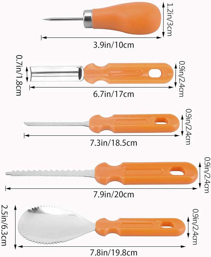 Halloween Pumpkin Carving Tools, Halloween Jack-O-Lanterns 13 Piece Professional pumpkin cutting supplies tools Kit stainless steel lengthening and thickening