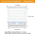 Persilux Zebra Blinds for Windows Cordless Blinds & Shades (15" W x 64" H, White) Free-Stop Roller Window Shades, Light Filtering Roller Shades for Windows, Light Control for Day and Night