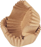 qiqee 500pcs Natural Square Cupcake Liners Muffin Linner No Smell, Food Grade Brown Baking Cups（Standard Size）