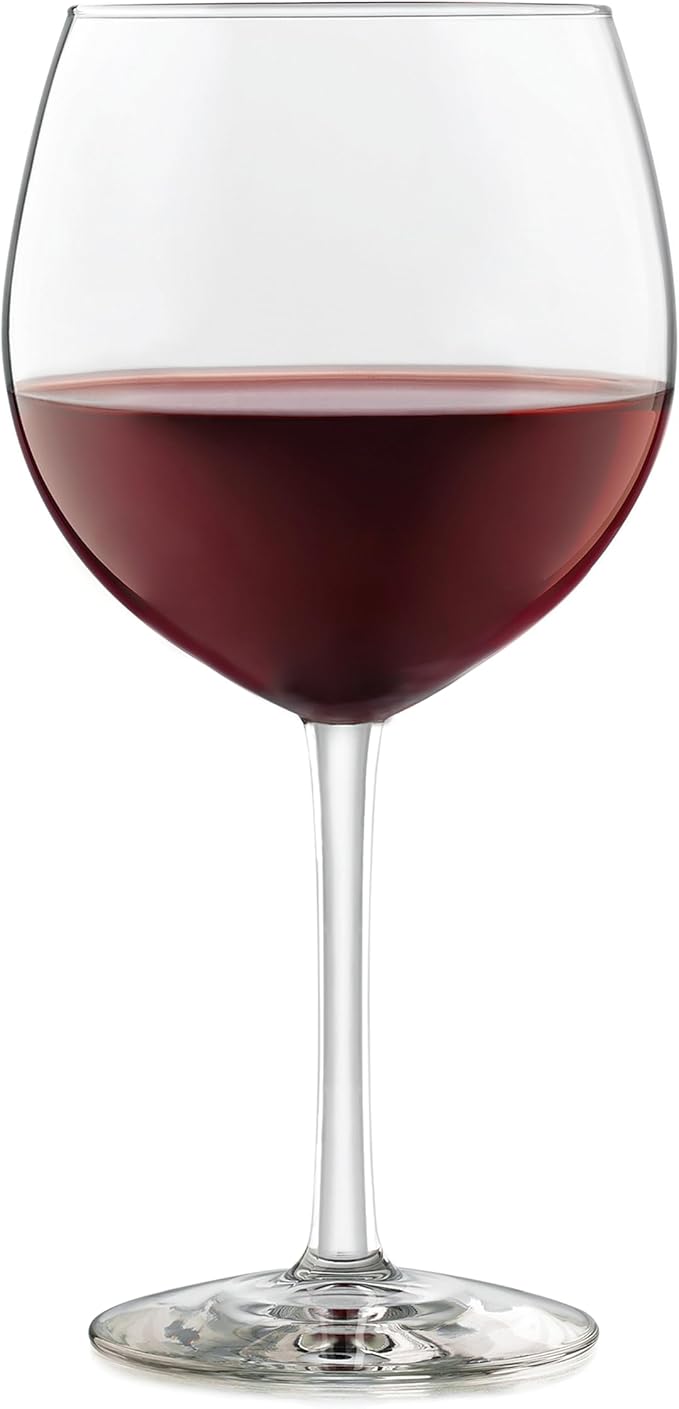 Libbey Midtown Red Wine Glass Set, 18.25 Oz Elegant Large Red Wine Glasses Set of 8, Long Stem Glass Wine Glasses for Weddings, Birthdays, and More