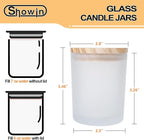 Thick Candle Jars for Making Candles 16 Pcs, 7 OZ Empty Jars with Wood Lids for Candle Making, Sample Container, Frosted White