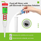 Digital Food pH Meter YINMIK pH Meter Food Fermentation with Calibration Solution Kit pH Test Strips for Food Spear Tip pH Meter Probe for Dough Sushi Rice Fermenting Sausage Meat Soap Cheese …
