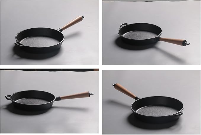 LI-GELISI Pre-Seasoned Cast Iron Round Griddle, 10.2 Inch, Non-Stick, Oven Safe