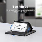 KYHSHJ 4.8A USB Chargers Pop Up Floor Waterproof Electrical Outlet Receptacle Stainless Steel Box,Black