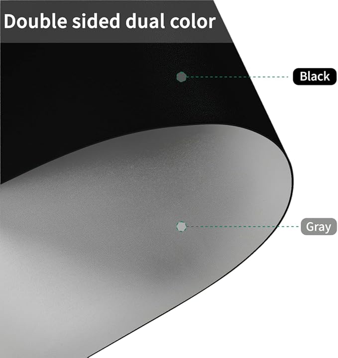 Dresser Protector - Can Be Used On Both Sides Waterproof and Easy to Clean Good Flatness Used for Dresser Table(Black+Gray 10x36)