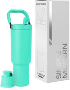 Simple Modern Trek Pivot | 40oz Flip Straw Tumbler with Handle | Water Bottle & Boot | Interchangeable Straw & Chug Lids | Insulated Stainless Steel Jug | Gym Sports Outdoors | Tropical Wave