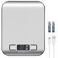 Digital Shipping Scale,Stainless Steel Panel, Accurate 10kg/1g Portable Postal Scale for Packages, Small Business,Kitchen, Food, Handmade, Liquids, and Boutique (Silver Black)