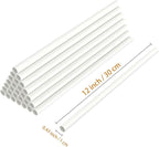 White Plastic Cake Dowel Rods for Tiered Cake Construction and Stacking Supporting Cake Round Dowels Straws with 0.4 Inch Diameter (12 Inch Length)