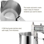 HOOMIL Milk Frothing Pitcher, 20oz/600ml Stainless Steel Steaming Pitcher Barista Milk Frother Cup Jug for Espresso Machine Coffee Cappuccino Latte Art - Silver