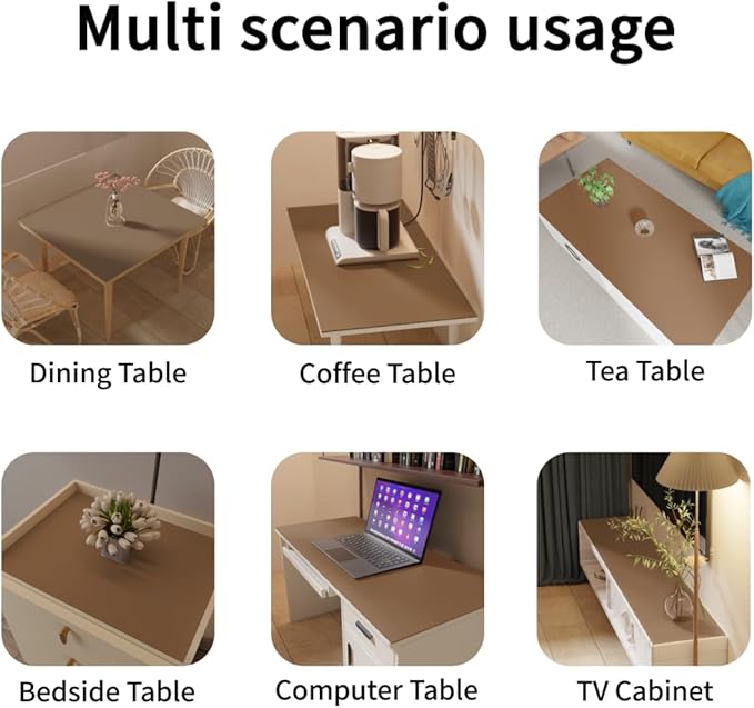 Table Pad Protector for Dining Room Table - Can Be Used On Both Sides Waterproof and Easy to Clean Good Flatness Used for Dining Table(Mud Color+Champagne Gold 54x72)
