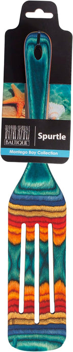 Baltique Montego Bay Collection 13" Wooden Spurtle Spatula – Colorful Birch Wood Cooking Utensil, Nonstick Safe, Versatile Stirring & Serving Tool