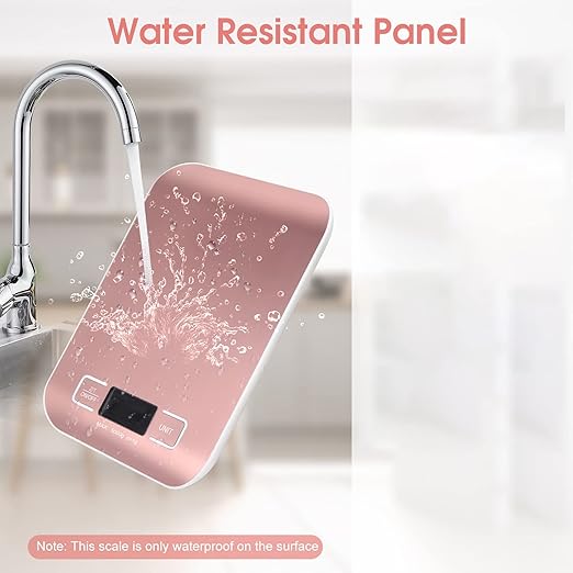 Digital Shipping Scale,Stainless Steel Panel, Accurate 5kg/1g Portable Postal Scale for Packages, Small Business,Kitchen, Food, Handmade, Liquids, and Boutique (Rose Gold)