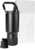 Simple Modern Trek Pivot | 30oz Flip Straw Tumbler with Handle | Water Bottle & Boot | Interchangeable Straw & Chug Lids | Insulated Stainless Steel Jug | Gym Sports Outdoors | Midnight Black