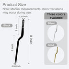 8 Inch Precision Offset Tweezers, Kitchen Culinary Stainless Steel Tongs, Curved Kitchen Cooking Multi-function Chef Precision Tweezer Tongs for Plating, Food Decorating and ect (Black)