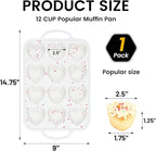 Vinino Silicone Heart Shaped Muffin Pan with Metal Reinforced Frame, 1 Pack Cupcake Pan, Silicone Heart Mold for Baking, Chocolate Bar and Egg Bites, Dishwasher Safe