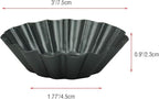 12 Pack Egg Tart Pan, Non-stick Carbon Steel Tartlet Tins, Mini Pie Mould, Muffin Cupcake Pudding Baking Cup Maker - for Pies, Chinese Egg Tart, Cakes (Big Size 3"x 0.9")
