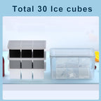 Samuelworld Large Ice Cube Tray with Lid and Bin: 2 Inch Silicone Old Fashioned Ice Cube Mold with Lid and Bin, Big Square Ice Cube Maker for Whiskey-3 Color (With Ice Tong)