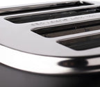HADEN Heritage 4-Slice Toaster with Extra Wide Slots, 1500-Watt, Black & Copper - Retro Stainless Steel Design with Self-Centering Function, Adjustable Browning Control & Removable Crumb Tray