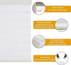 Persilux Cordless Zebra Blinds for Windows Free-Stop Roller Windows Shades (35" W X 64" H, Cream) Dual Layer Light Control for Day and Night, Light Filtering Sheer Shades for Home, Easy to Install