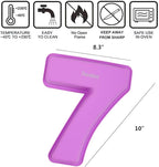 Ducodocu Large Silicone Number Cake Mould 3D Novelty Cake Pan DIY Baking Mold for Birthday Anniversary Number of 7