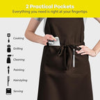 ROTANET Extra Large Apron for Men Adjustable Bib Aprons with 2 Pockets Cooking Kitchen Women Chef Water & Oil Resistant