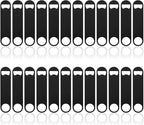 24 Pack Flat Beer Bottle Opener 7 inch Heavy Duty Stainless Steel Flat Bottle Opener Metal Beer Bottle Openers Black Beer Openers for Bartender Kitchen Bar or Restaurant (Black, 7 inch)