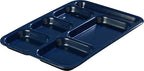 Carlisle FoodService Products 4398835 (6)Compartment Tray - Right-Handed, 14-.5x10 Cafe Blue, Dozen