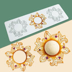 Hollow Leaf Silicone Mold Chocolate Candy 3D Hollow Leaf Candy Mold Food Cooking Meals Decorations Fondant Mold Polymer Clay Molds (Flower Ring R_11.68x3.92x0.12inch)