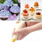 22 inch Large Piping Bags, AMBESTAR 100 Pcs Big Tipless Clear Plastic Disposable Pastry Bags for Frosting Decorating Cake Cupcake Cookie, Pro Long Thick Pastry Bag Essential Baking Tools