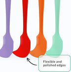 Elihome Chef Series 3 Piece Silicone Spatula Set - 600°F Heat Resistant Non Stick Rubber Kitchen Scraper Spatulas for Cooking, Baking, and Mixing – BPA Free and LFGB Certified Silicone (Orange)