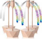 Portable Battery Powered Fly Fans for Tables Up to 15 Hours Working Time, 4-Pack Indoor Outdoor Food Fan with Flexible Goose-Neck Blades for Home Restaurant Party Picnic Patio BBQ, Lotus Pink