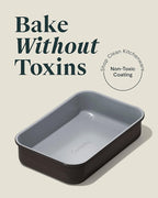 Caraway Nonstick 9” x 6.5” Small Rectangle Baking Pan – Non-Toxic, PTFE & PFOA Free – Aluminized Steel Core – Deep Ceramic Baking Pan for Casseroles, Lasagna & More - Black