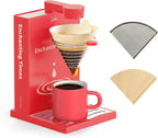 Portable Detachable One Cup Coffee Maker,Automatic Pour Over Coffee Maker, Portable Drip Coffee Maker with Reusable Filter for Home,Office,Hotel,Traveling or Business Trip,300ml,10oz