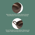 Bloomhouse Natural Bronze Finish 12-Inch Cast Iron Skillet with Long Handle, Helper Handle & Olive Wood Trivet – Olive Oil Treated Fry Pan, Oven & Stovetop Safe
