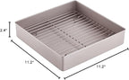 CHEFMADE Roasting Pan with Rack, 11-Inch Non-Stick Square Deep Dish Cake Pan with Wire Rack for Oven Baking, BBQ, Jelly Roll and Roasting 11.2" x 11.2" x 2.4" (Champagne Gold)