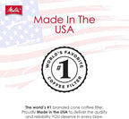 Melitta #4 Cone Coffee Filters, Natural Brown, 100 Count (Pack Of 3), 300 Total Filters - Fits all 8-12 Cup Cone Coffee Makers and Pour-Overs, Compostable, Tear-Resistant, Made in USA