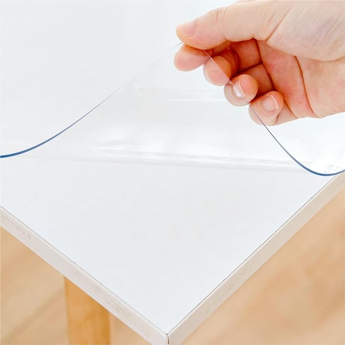 12 x 48 Inch Clear Table Cover Protectors - 1.5mm Thick Plastic Table Cover, Vinyl protectors - Desk Mat and Pad