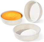 Vinino 10 Inch Silicone Round Cake Pan with Metal Reinforced Frame Set of 3, Nonstick Silicone Springform Pan for Baking Suitable for Making Layers, Cheese & Chocolate Cakes