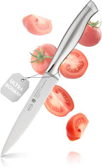 Rösle Basics Line Stainless Steel Serrated Universal Kitchen Knife, 5-inch Blande