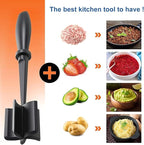 6Pcs Meat Masher, Nylon Nonstick Ground Beef Chopper with 5 Curved Blades & Ergonomic Non-Slip Handle, Heat-Resistant Potato Masher for Kitchen