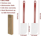 High Heat Silicone Scraper Spoon, Cooking Spatula Set of 2, 2 x 9.5''