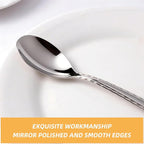 8 Pieces Heavy Duty Teaspoons Set,Tea Spoons Silverware,Food Grade Stainless Steel Dessert Spoons,Mirror Polished and Dishwasher Safe