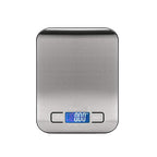 Digital Kitchen Food Scale 11 lb Grams and Ounces Small Stainless Steel Backlit Silver Batteries Included