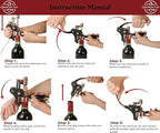Wine Bottle Opener Set with Accessories Matte Silver in Wood Box, Aerator, Extra Screws, Foil Cutter, Pourer, Vaccu Stopper, Winged Wine Opener, Rabbit Red Wine Corkscrew Set (Matte Silver)