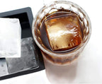 Large Ice Cube Trays Silicone (2.5-Inches) - Whiskey Ice Cube Mold, With Easy Release Ice Cubes for Whiskey and For Cocktail,Food Grade (Black 2 Tray)