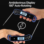 Lonicera Digital Meat Thermometer for Food Cooking. Instant Read Within 1 Sec and ±0.9℉Accuracy with Thermocouple Sensor. IP67 Waterproof, Auto-Rotating Display, Auto Wake up (Blueberry)